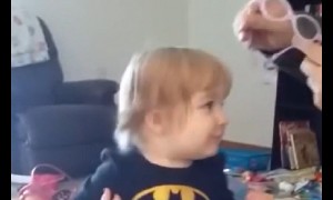 Toddler's incredible reaction after seeing parents for first time
