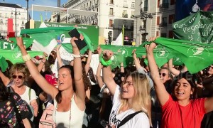 Mass demonstration in Madrid, Spain for the International Day of Action for Women's Health