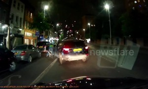 Driver knocks cyclist off bike in shocking manoeuvre on a London road