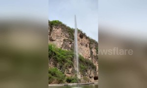 This water fountain in China is controlled by tourists' voices