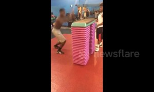 Man tries incredible gym jump and fails in epic fashion
