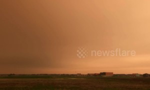 Forest fire smoke covers the sky over Edmonton, Canada