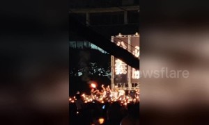 'Torch of Democracy' burns in Hong Kong's Victoria Park on Tiananmen Square anniversary