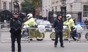 Protesters boo as Trump's motorcade depart Downing Street