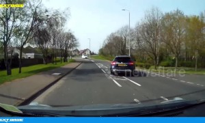 Instant karma for careless driver in Scotland who swerves straight into a tree