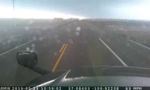 Winds Send Semi on Its Side
