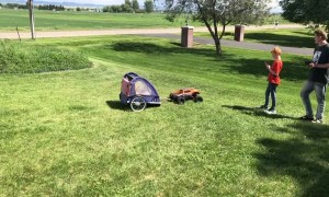RC Truck Tows Around a Tyke