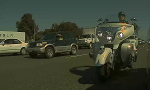 Motorcyclist Messes with Mirror