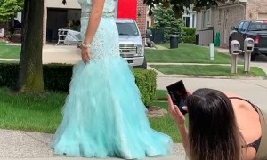 Dad Helps Make Prom Pictures Perfect