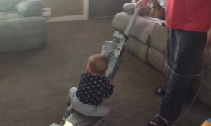 Kid Rides Vacuum like a Horse