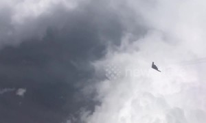 'Stealth bomber' spotted cruising below US commercial flight