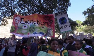 South African youths hold climate march through streets of Cape Town
