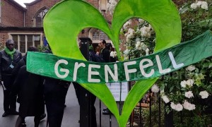 Locals arrive at church commemoration marking Grenfell Tower fire's second anniversary