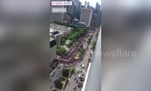 Watch as the humongous crowds gather in Toronto for the Raptors championship parade