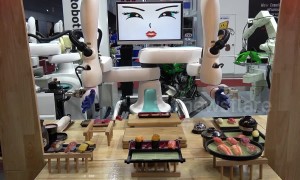 Cutting-edge robots pour beer and make sushi at trade show in Bangkok