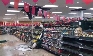 Severe rainfall sees water pour through the ceiling at Tesco in Scotland
