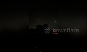 SpaceX Falcon Heavy seen in the Florida sky after launching from Cape Canaveral