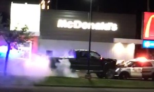 Truck Trapped Between Police