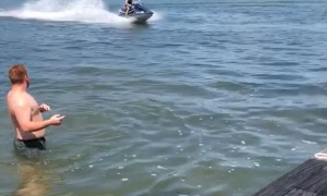 Surreal Jet Ski Football Pass