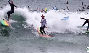 Huge party wave turns into huge surfing fail