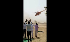 Anxious moments as helicopter carrying Indian politician spins out-of-control