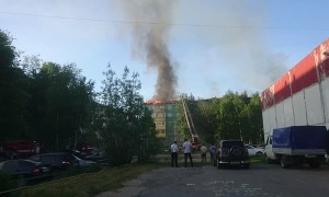 Burning Building Goes Boom