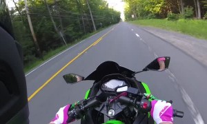 Motorcyclist Barely Avoids Bear