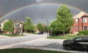 Rainbow Amidst the Hail