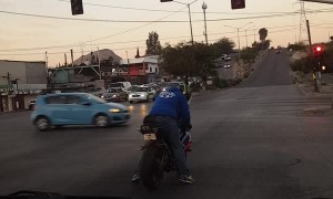 Instant Karma for Motorcycle Showoff