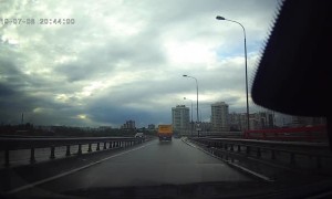 Crane Rollover Takes out Light Pole