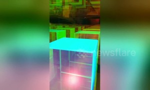 Mesmeric dichroic 'infinity cube' that goes on forever is actually a lamp