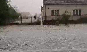 Car Hammered by Hail