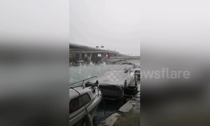 German tourist captures golf ball sized hail battering Italian city