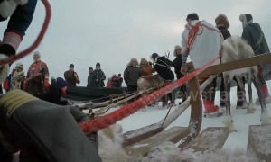 This race in Sweden sees competitors lie down on sleighs dragged by reindeer