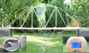 DIY mini bamboo bridge tested to see how much weight it can hold