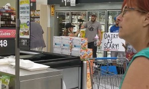Anti Dairy Demonstration at Grocery Store