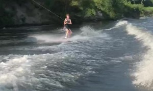 Wakeboarder Taken out by Tree