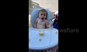 US baby gets brain freeze for the first time on her birthday