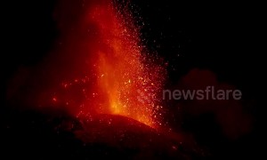 Italy's Mount Etna erupts