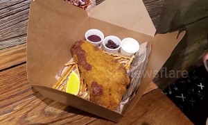This deep fried ice cream looks just like fish and chips