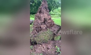A rare tornado hit an area outside Manchester in the UK
