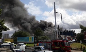 Fire opposite Dudley Road hospital sends black smoke across Birmingham, England