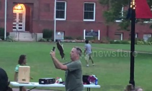 Canada park blessed by talented pup keeping football up in the air with owner