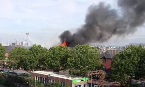Smoke billows from Walthamstow shopping centre fire