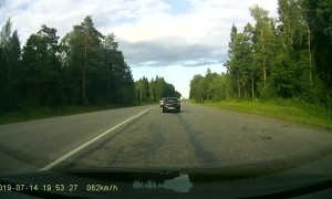 Scooter Slams Stationary Motorcycle