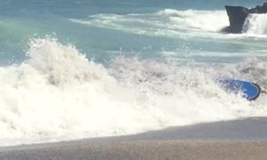 Nature Helps Him Out of the Ocean