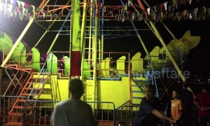 Pirate ship ride collapses at Indonesian fairground killing one and injuring three