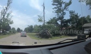 Shocking aftermath of storm damage from a microburst