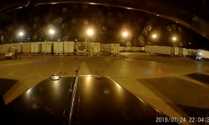 Truck Loses Load Making Tight Turn