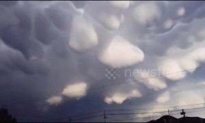 Bizarre mammatus clouds spotted above Chinese City